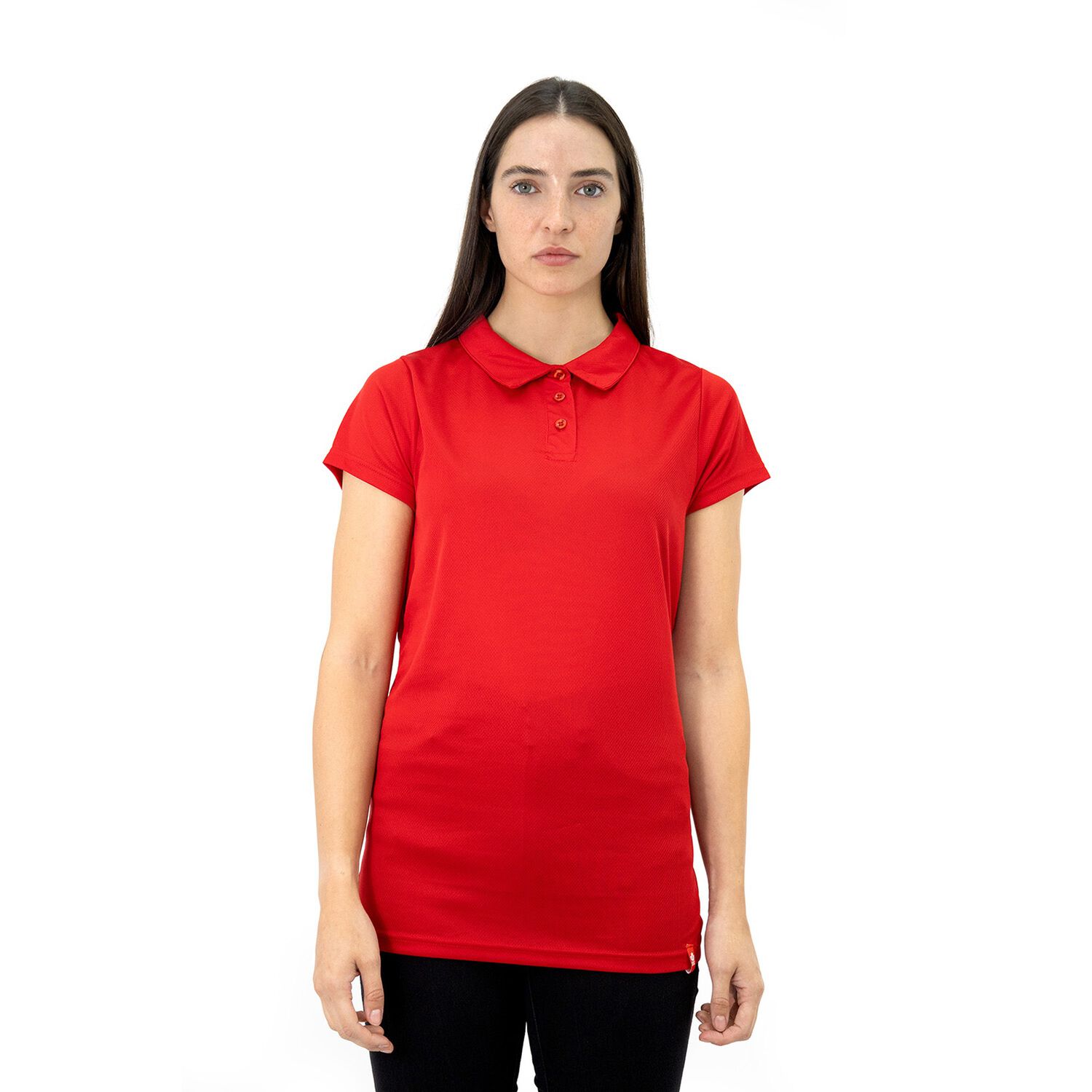 Polera Cooldry Quebec Manga Corta Rojo Mujer image number 0.0