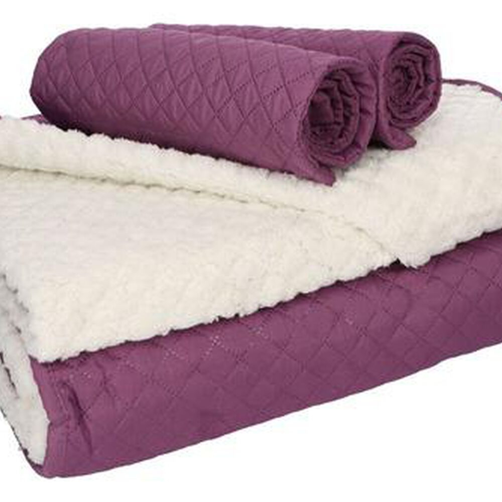 Quilt Andes Sherpa Liso Morado 2 Plazas image number 1.0
