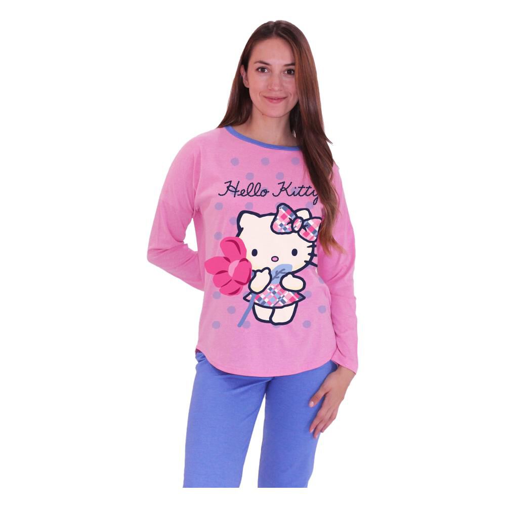 Pijama Estampado Algodón Manga Larga Mujer Hello Kitty image number 1.0