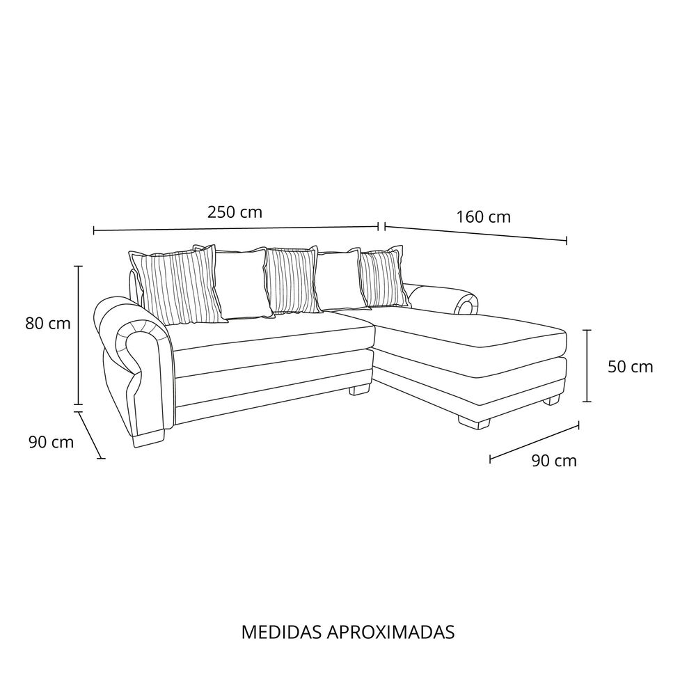 Sof&aacute; Seccional Living Factory Arizona Derecho / 4 Cuerpos image number 7.0
