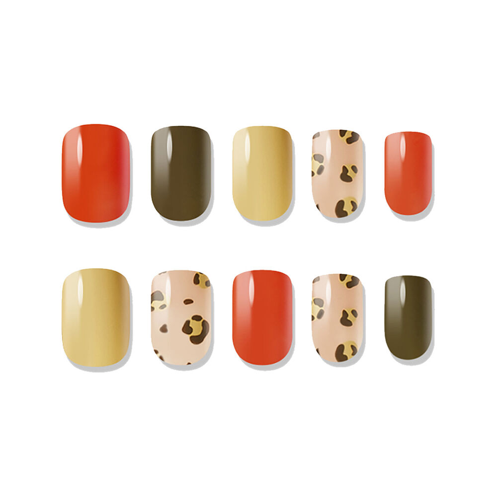 Muzmak - Uñas Press On Sweet Leopard Regular Square 36 U. image number 1.0
