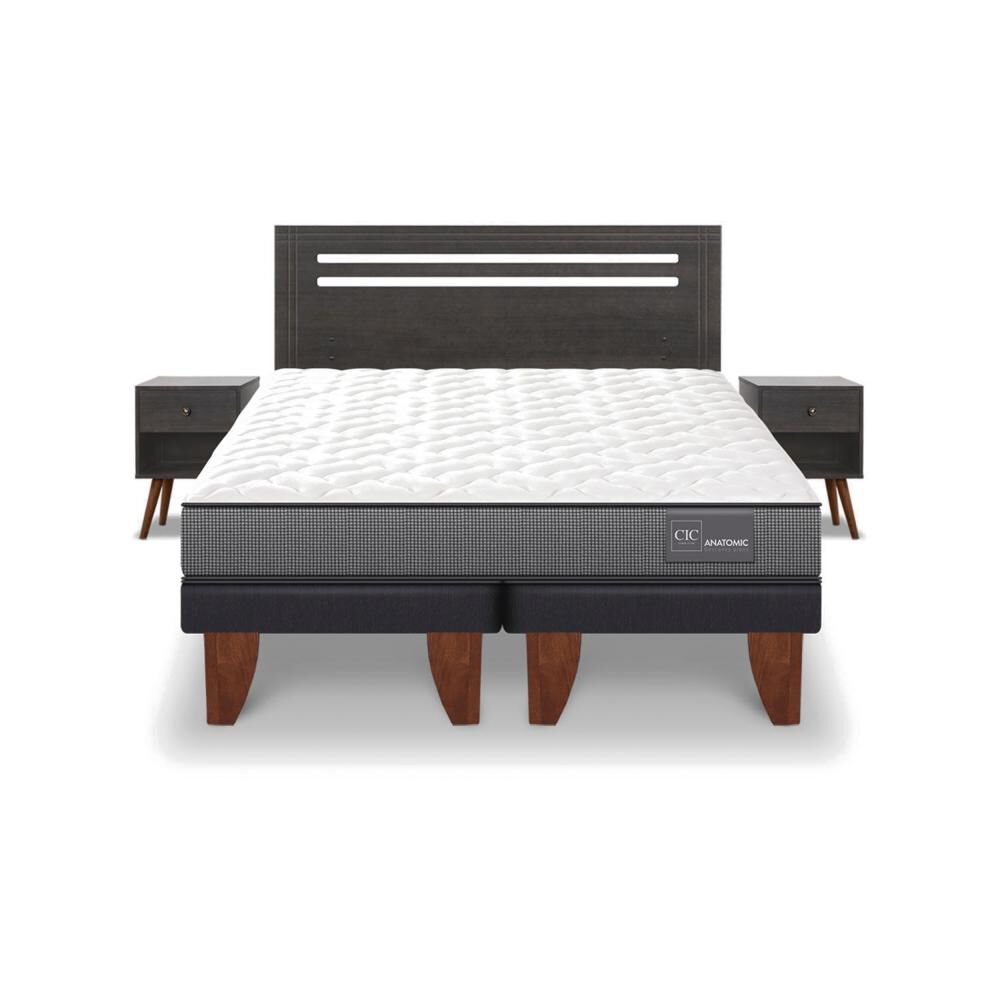 Cama Europea Cic Anatomic / 2 Plazas / Base Dividida + Set De Maderas image number 0.0