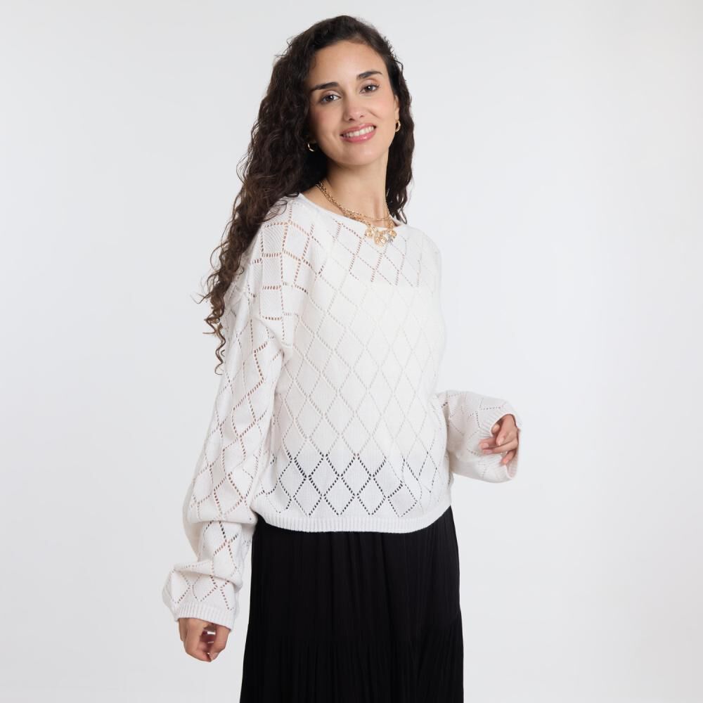 Sweater Crop Manga Larga Cuello Redondo Mujer Freedom image number 2.0