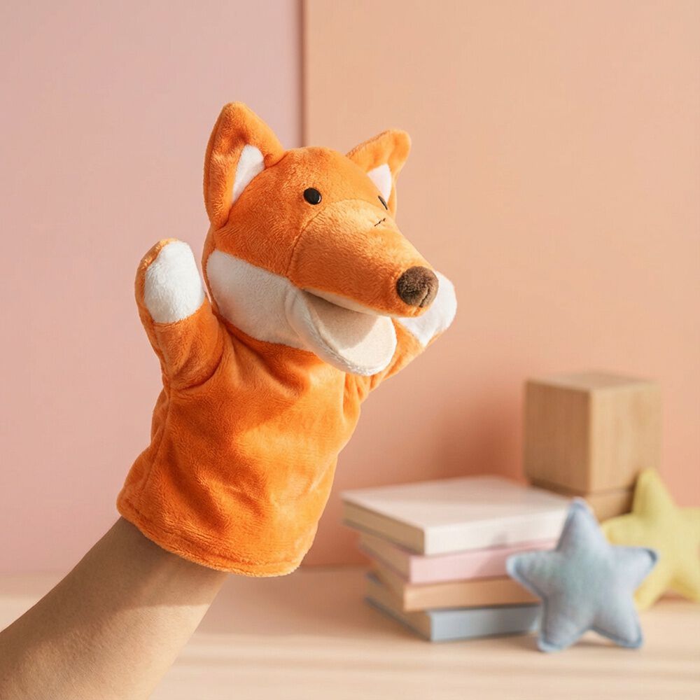 Peluche Titere Animal Zorro Vaca Leon Oveja Rana Lobo image number 5.0