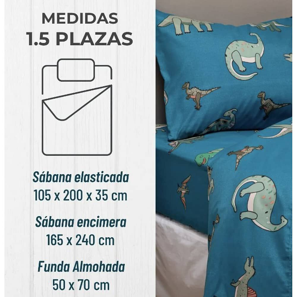 Sabanas 1,5 Plaza Ni&ntilde;o Ni&ntilde;a Estampada + Funda Almohada image number 1.0