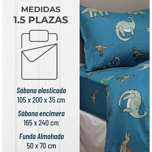Sabanas 1,5 Plaza Ni&ntilde;o Ni&ntilde;a Estampada + Funda Almohada