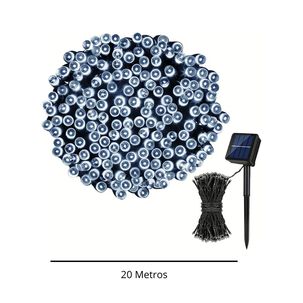 Luces De Exteriores 200 Led Blancas Con Panel Solar 20 Metros