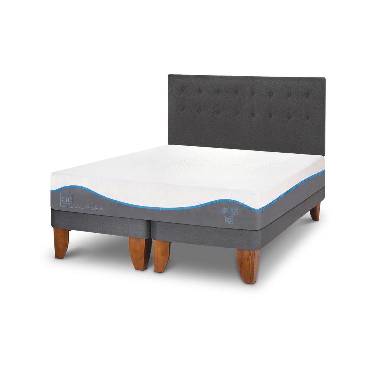 Cama Europea Cic Alaska / King / Base Dividida + Respaldo image number 1.0
