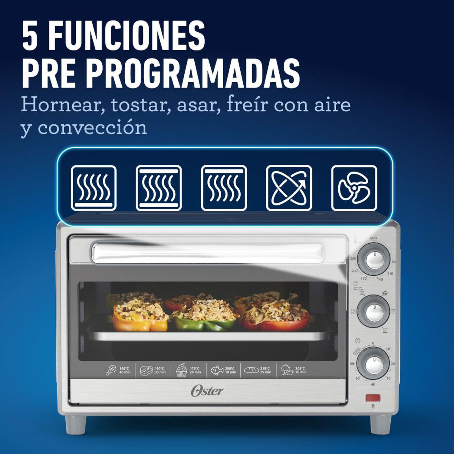 Horno El&eacute;ctrico con Freidora de aire Oster TSSTTVLS25 / 25 Litros / 1500W image number 5.0