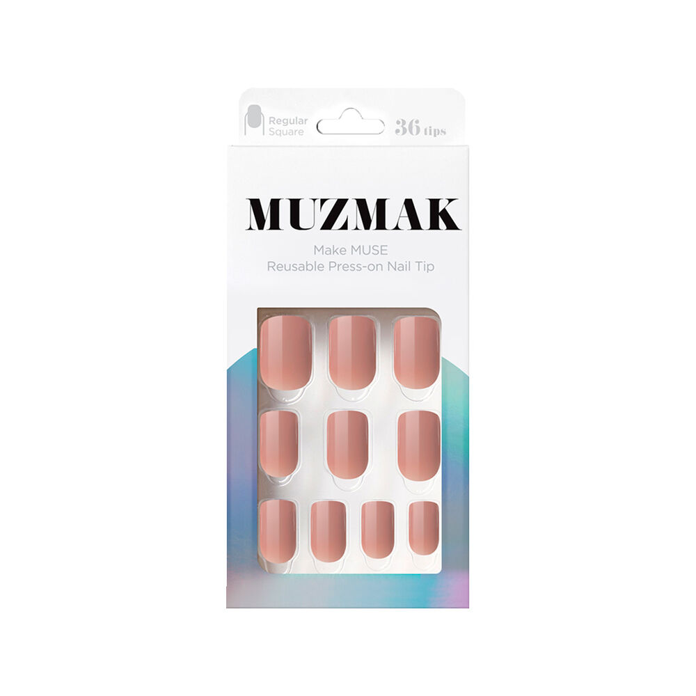 Muzmak - Uñas Press On Cinnamon Brown Regular Square 36 U. image number 0.0