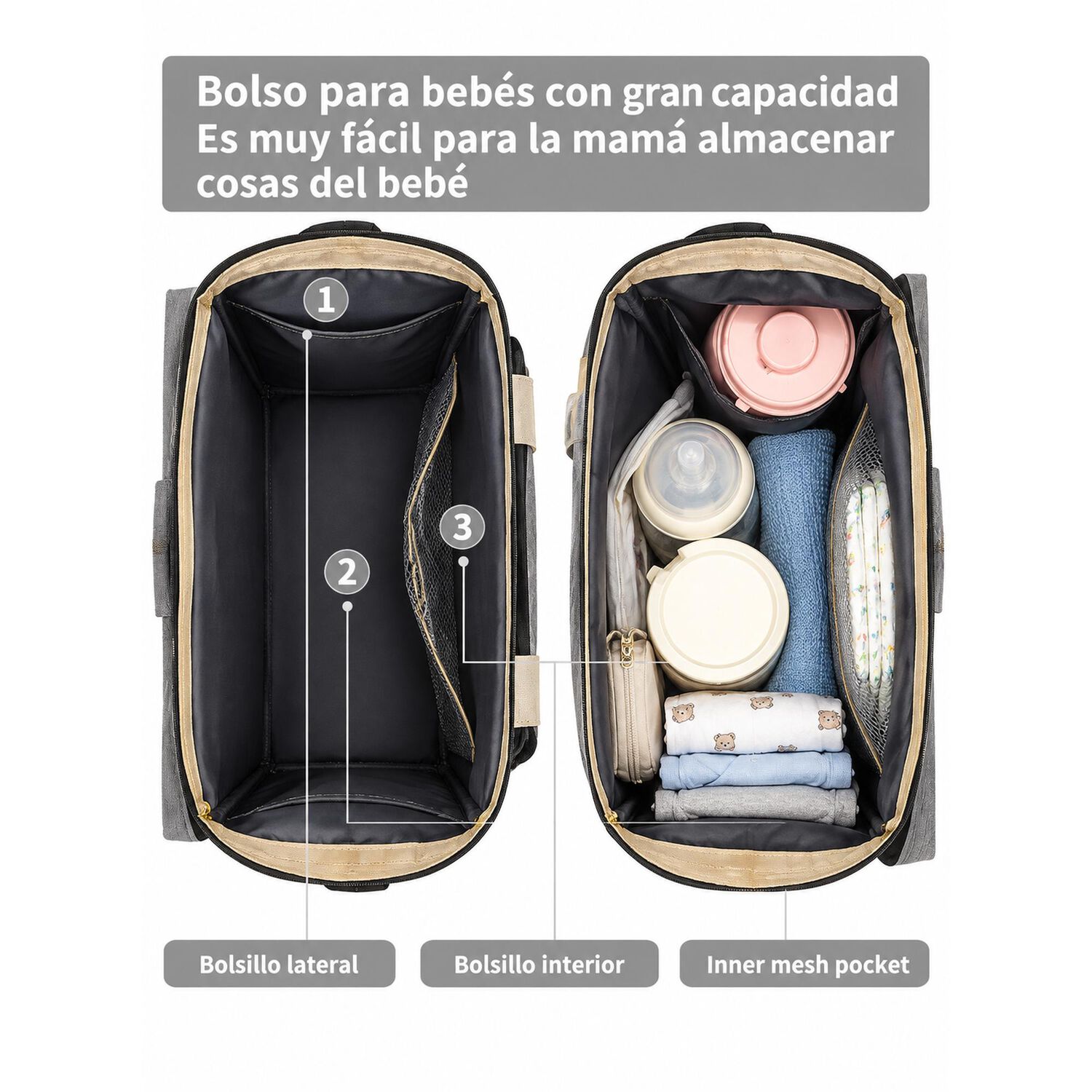 Mochila 3 En 1 Pa&ntilde;alera Cuna Y Mudador Port&aacute;til Para Beb&eacute;s image number 4.0
