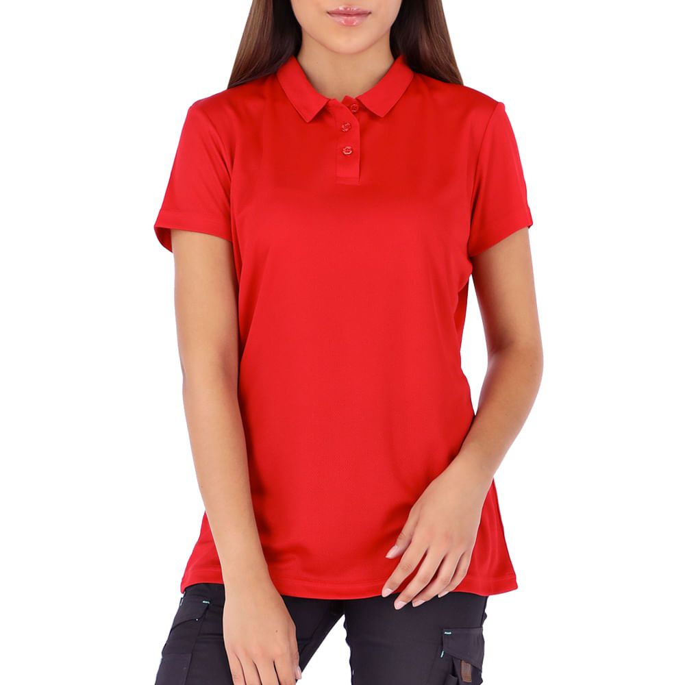 Polera Cooldry Quebec Manga Corta Rojo Mujer image number 0.0