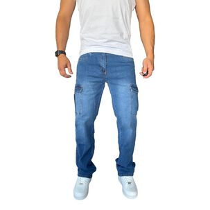Jeans Cargo Elasticado Straight Fit