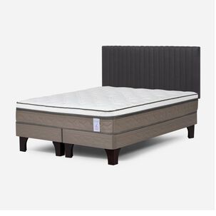 Cama Europea Rosen New Style 6 / 2 Plazas / Base Dividida + Respaldo Lucio