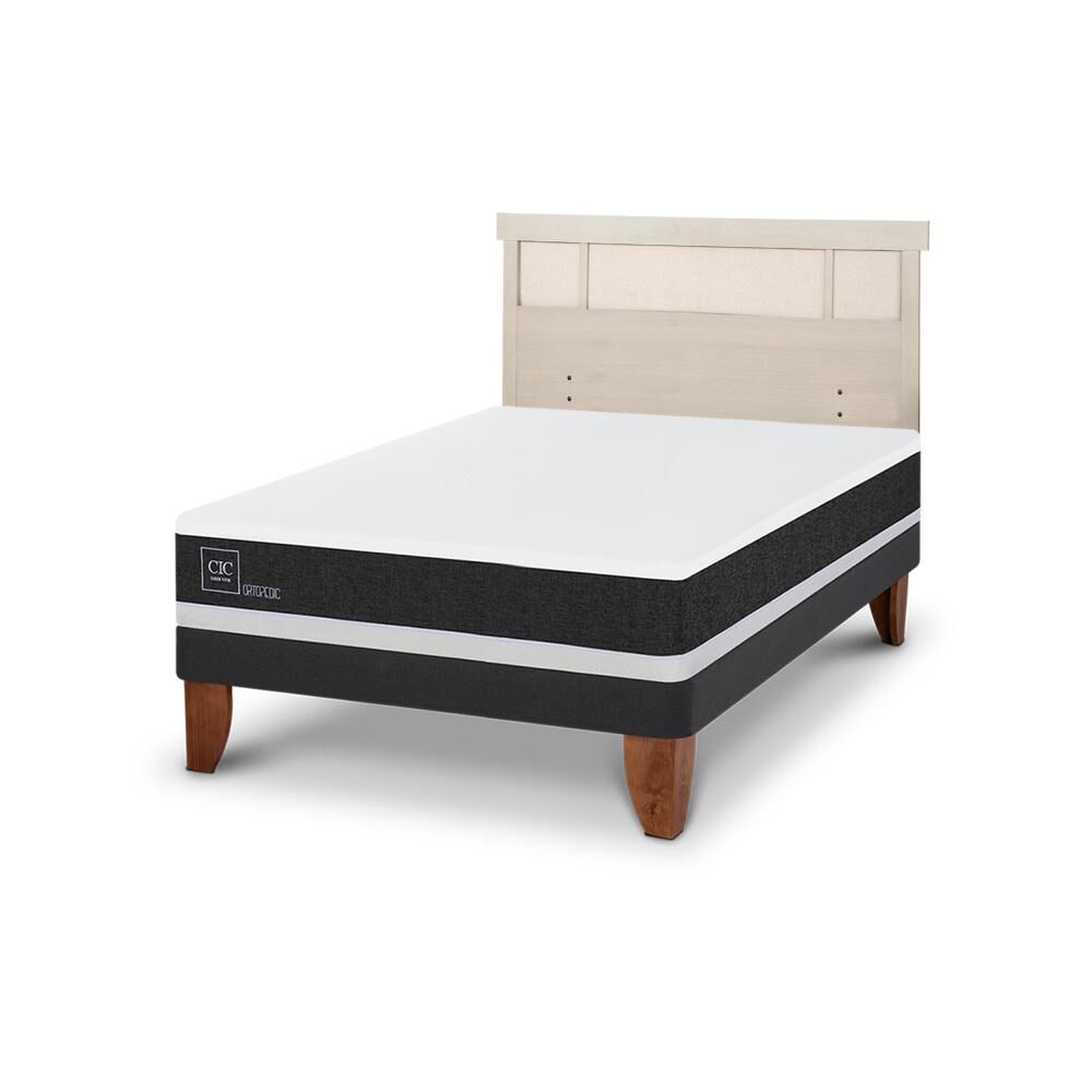 Cama Europea Cic Ortopedic / 2 Plazas / Base Normal + Respaldo image number 3.0
