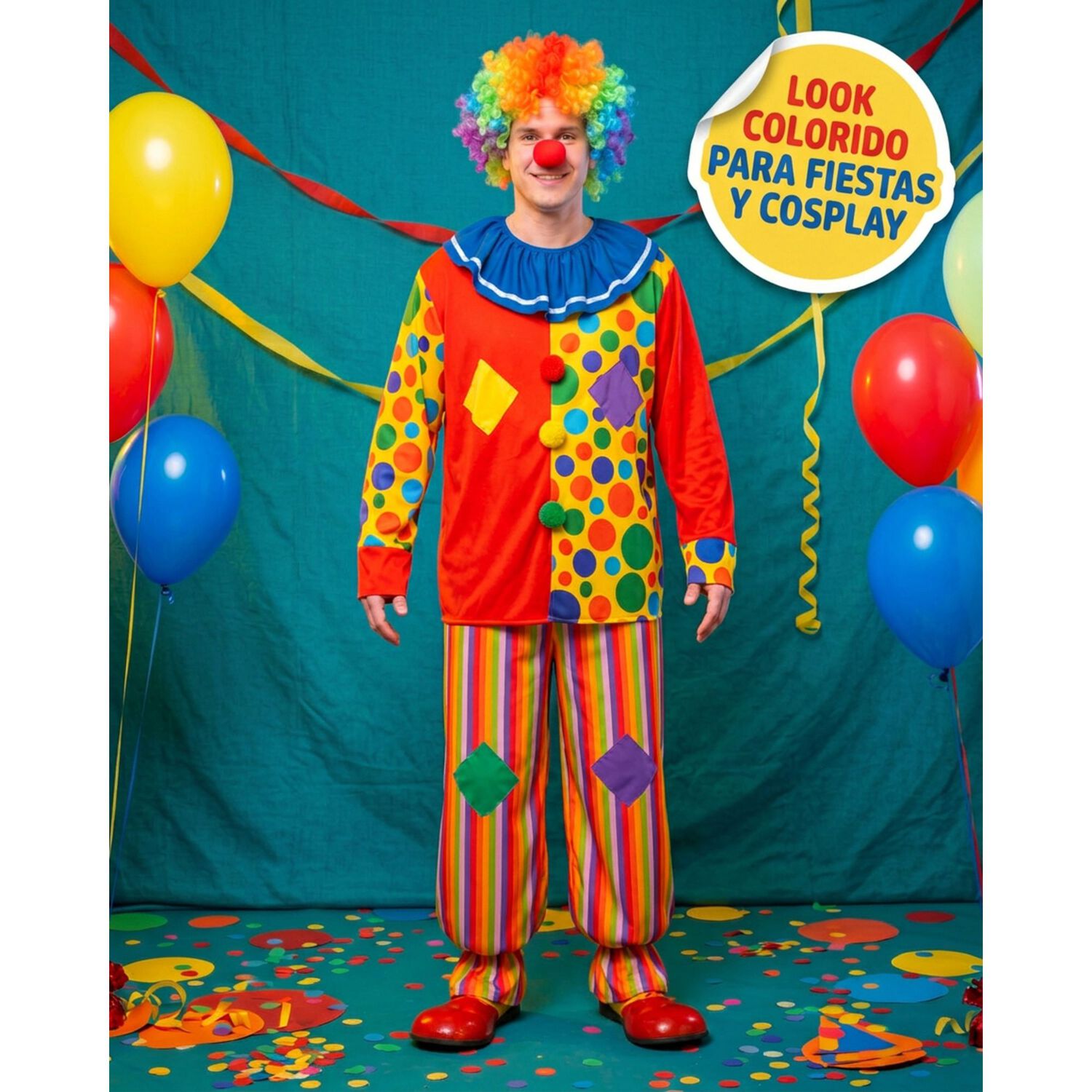 Disfraz Cosplay Payaso Bufon Adulto image number 9.0