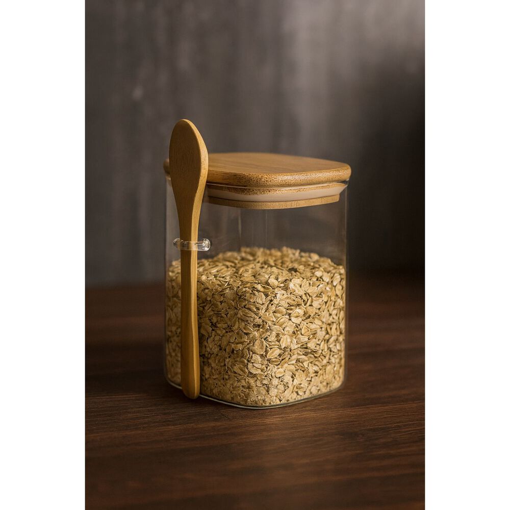 Frasco Contenedor Hermetico 700ml Vidrio 12cm Cuadrado Cuchara image number 3.0