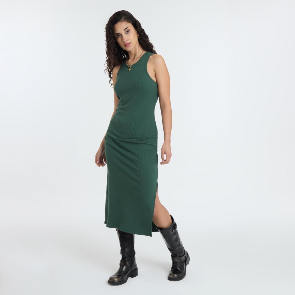 Vestido Escultural Rib Sin Mangas Cuello Redondo Mujer Freedom image number 1.0