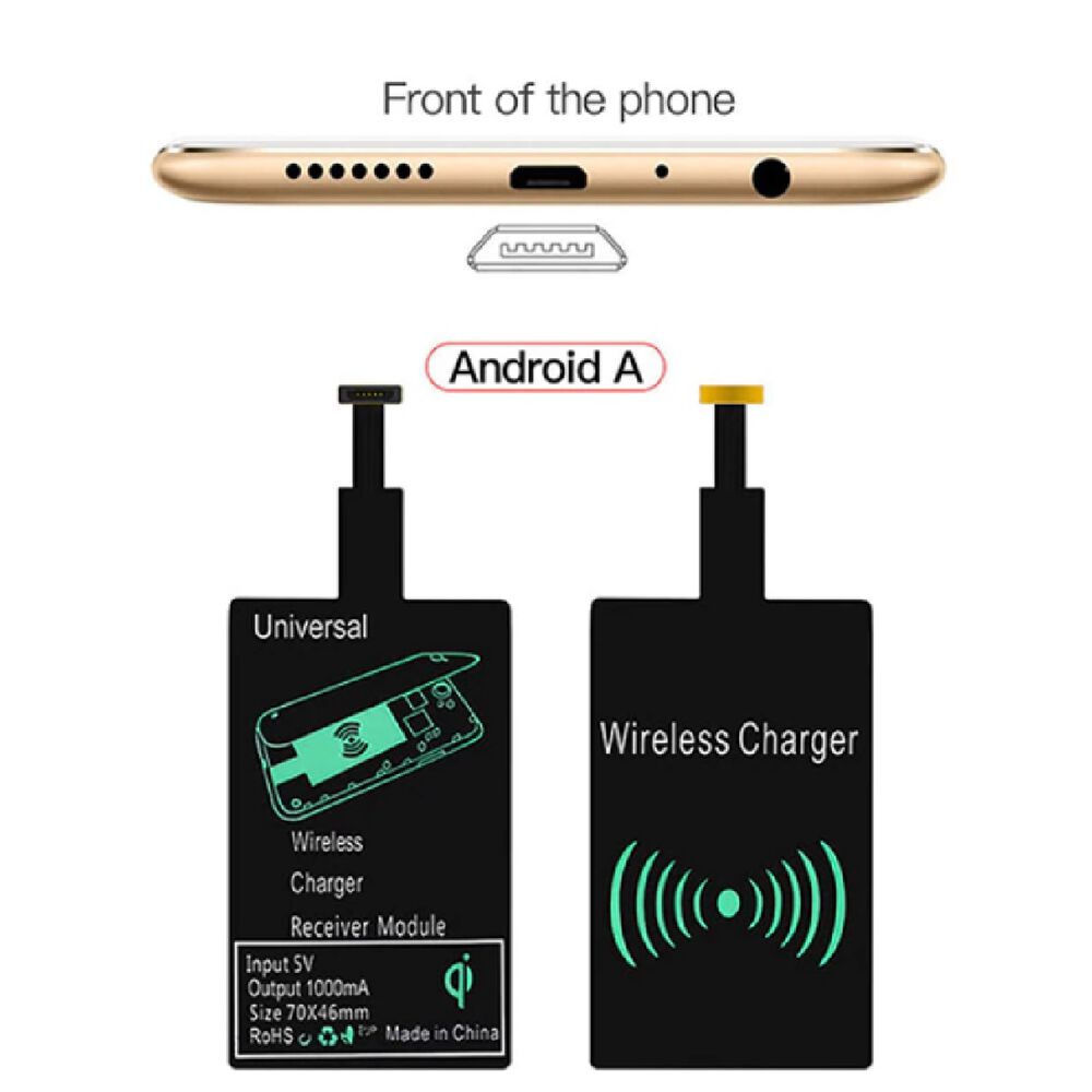 Adaptador De Carga Inalambrica Receptor Cargador Inalambrico Qi Tarjeta De Carga Tipo C (tipo C) image number 3.0