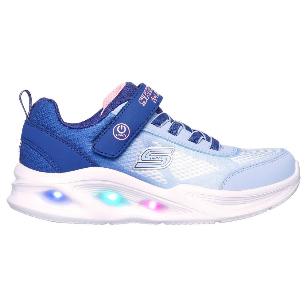 Zapatilla Infantil Con Luces Niña Skechers Sola Glow Navy image number 1.0