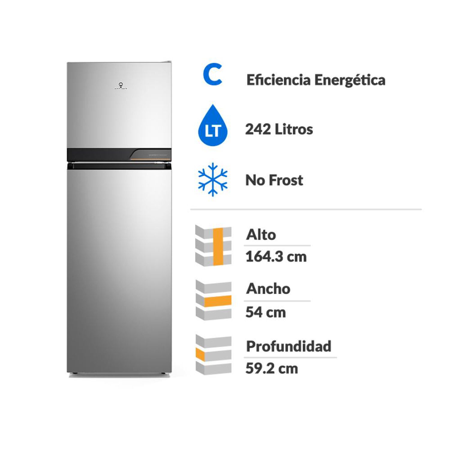 Refrigerador Top Freezer Mademsa Altus 1250is / No Frost / 242 Litros / C image number 1.0