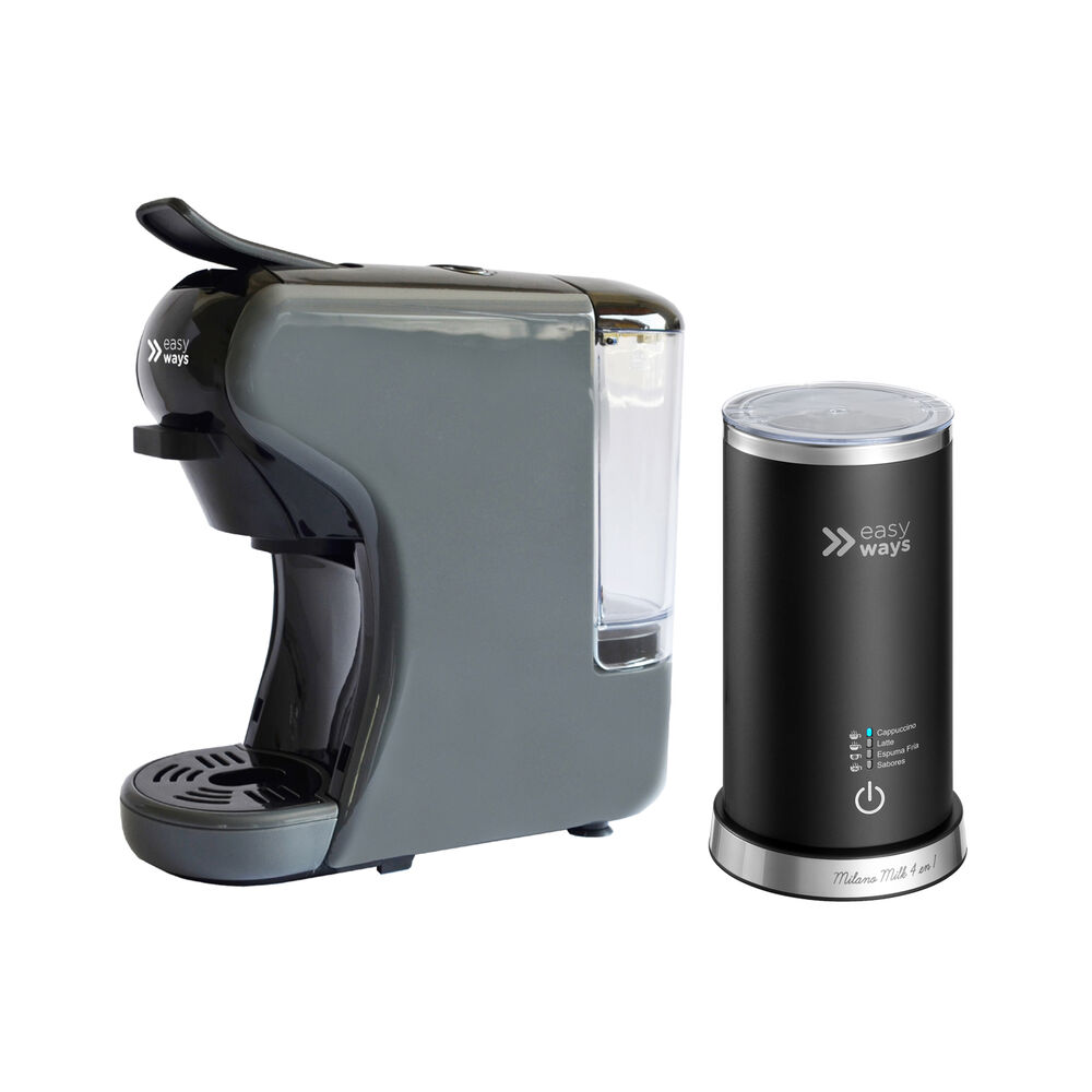 Cafetera Milano Coffee Gris + Espumador Leche Easyways image number 0.0