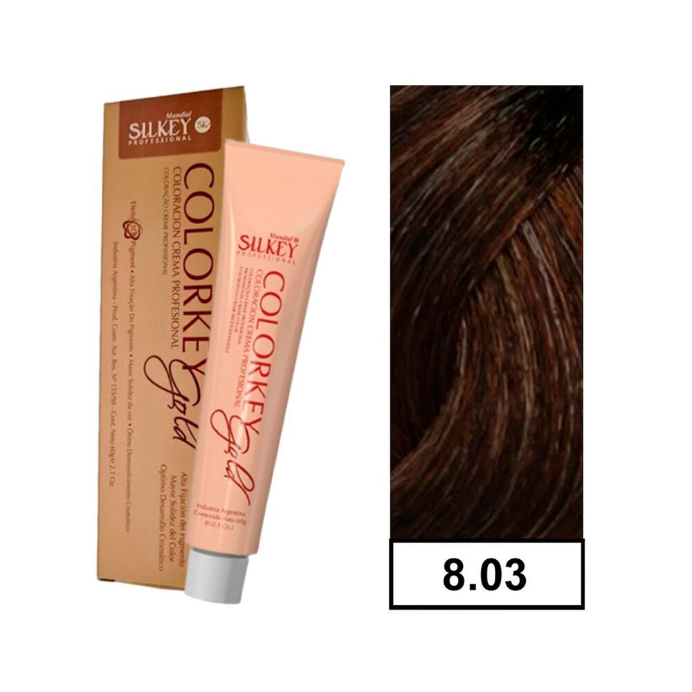 Colorkey Gold - Tintura Permanente Efecto 3d Pigment 60gr + Oxidante - Nc 8.03 Rubio Claro Lev. Calido image number 0.0