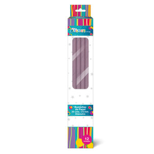 Bombilla Papel Morado 12 Unidades