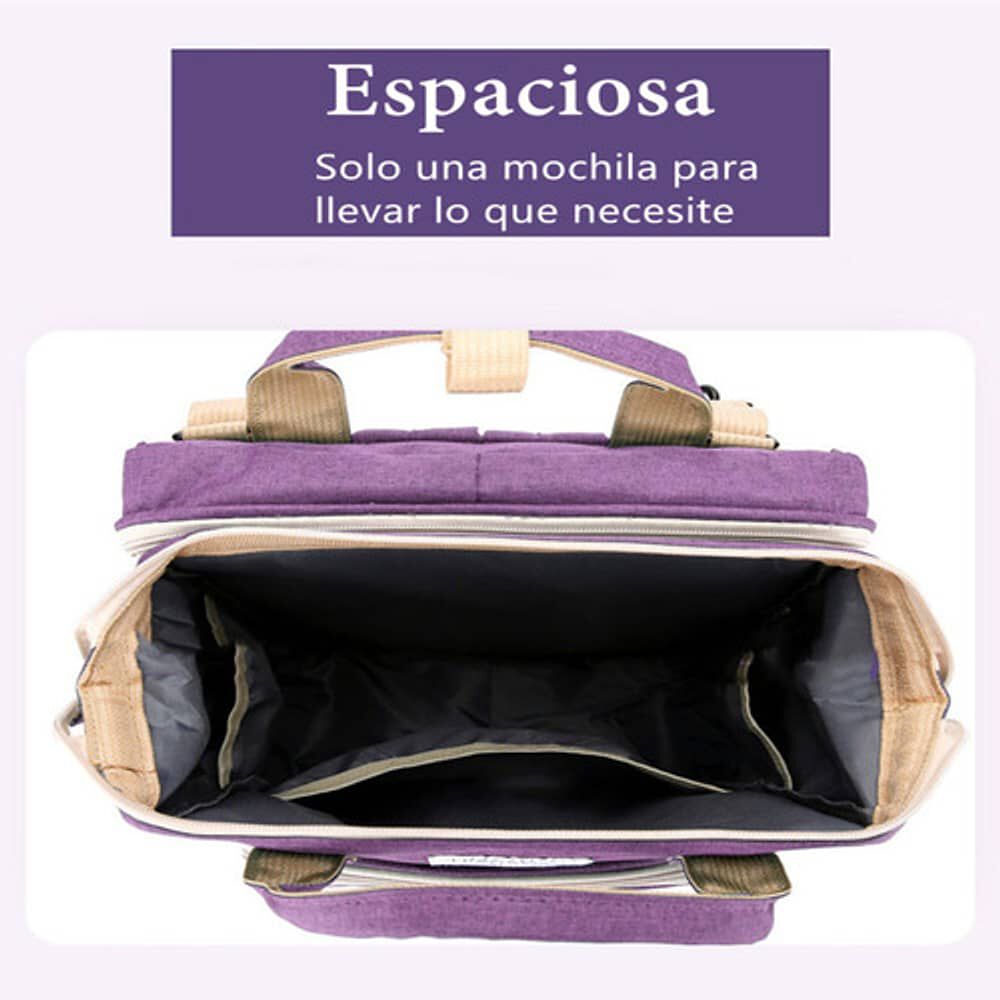 Mochila Maternal 3 En 1 Con Cunita Lubabycas Morada image number 4.0