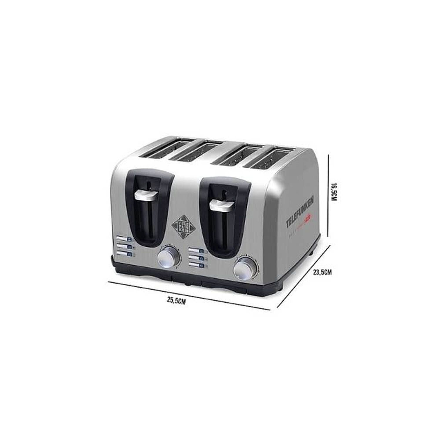Tostador El&eacute;ctrico 4 Rebanadas Acero Color Gris Easytoast Pro Potencia 1450w image number 5.0