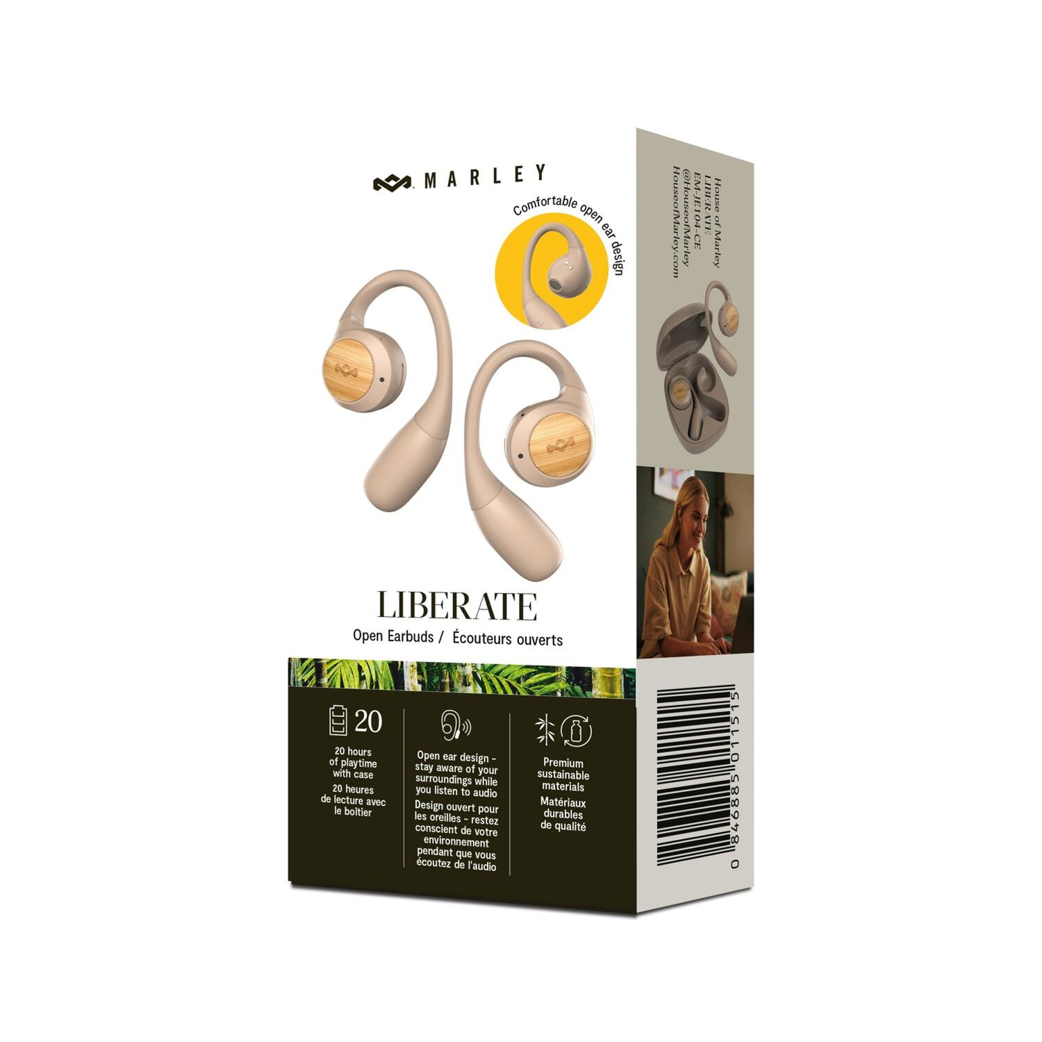 Aud&iacute;fonos Bluetooth Open-ear Liberate Tw Cream Marley image number 11.0