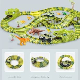 Pista Dinosaurio Jurassic Jungla Armable Flexible 140 Pcs