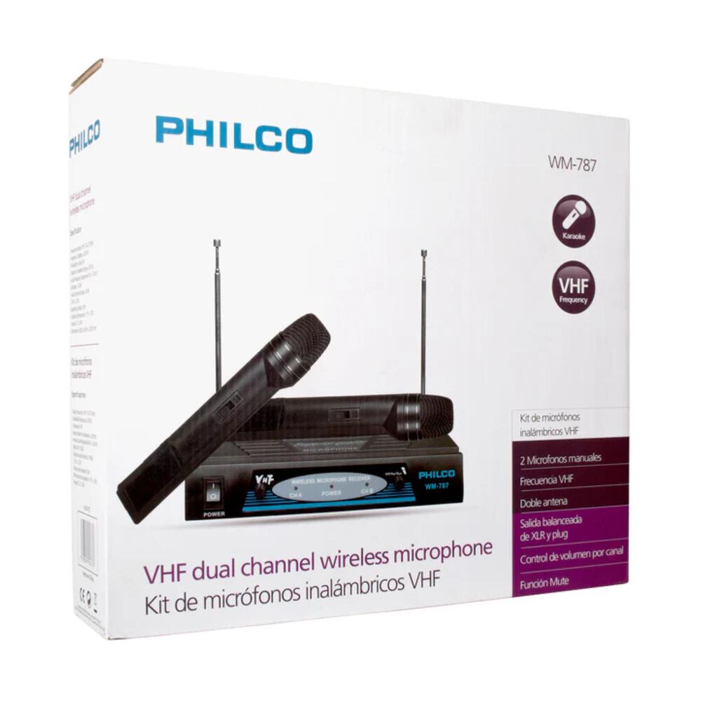 Pack 2 Microfonos Inalambricos 2 Calanes Vhf Wm787 image number 4.0