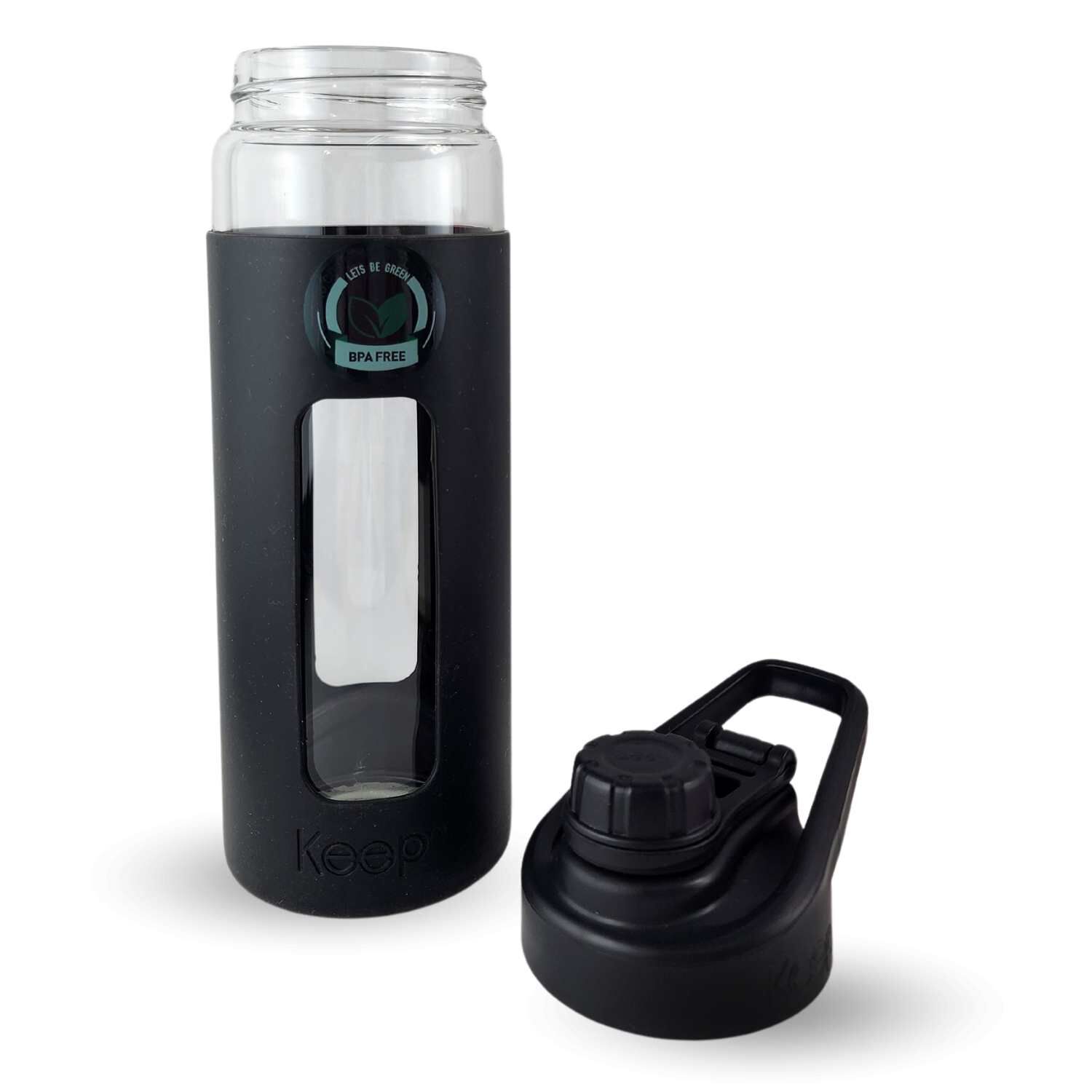 Botella Keep 470ml Vidrio Protector Agua Deportes Outdoor Negro image number 3.0