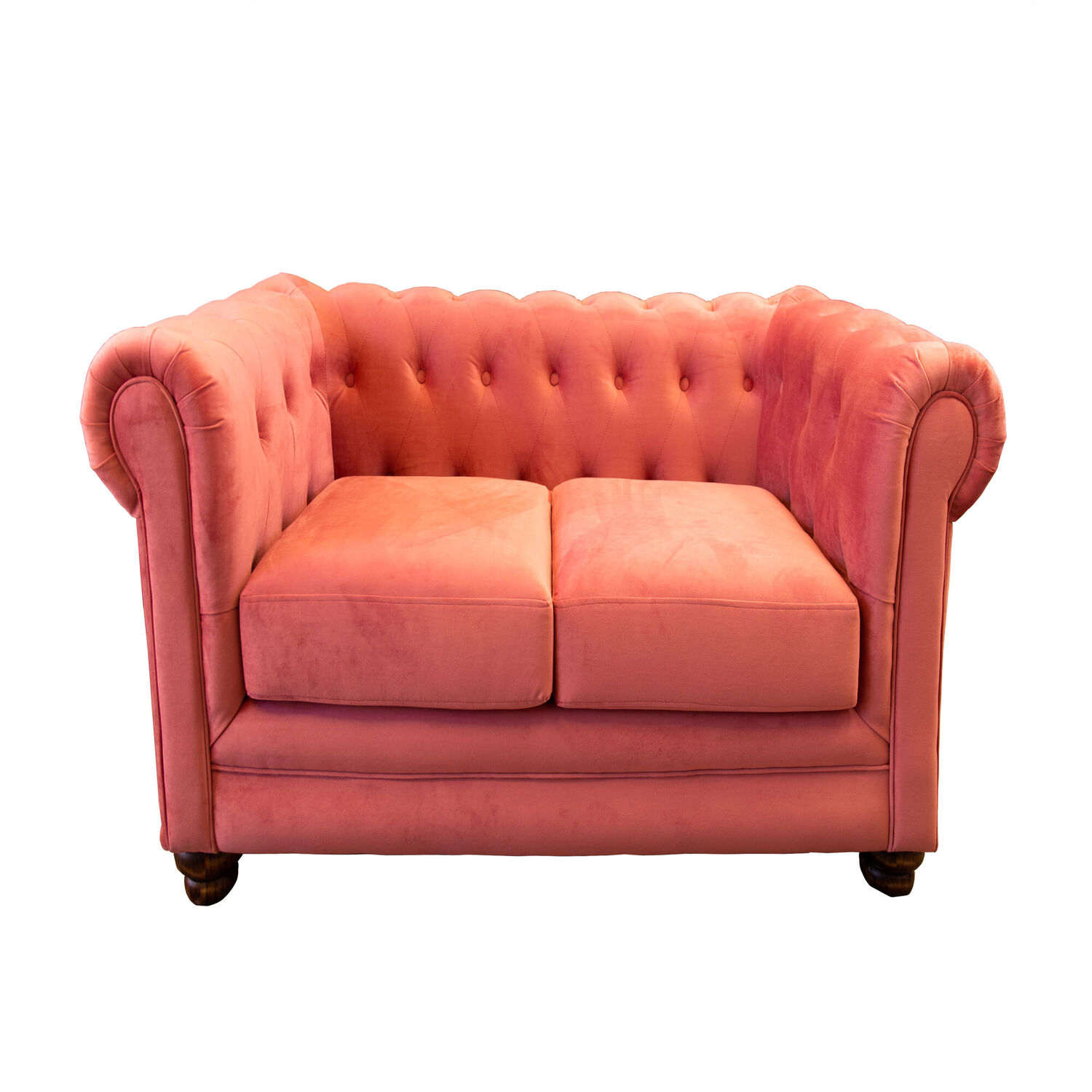 Sofa Florencia 2 Cuerpos Tela Velvet Palo Rosa image number 0.0