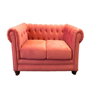 Sofa Florencia 2 Cuerpos Tela Velvet Palo Rosa