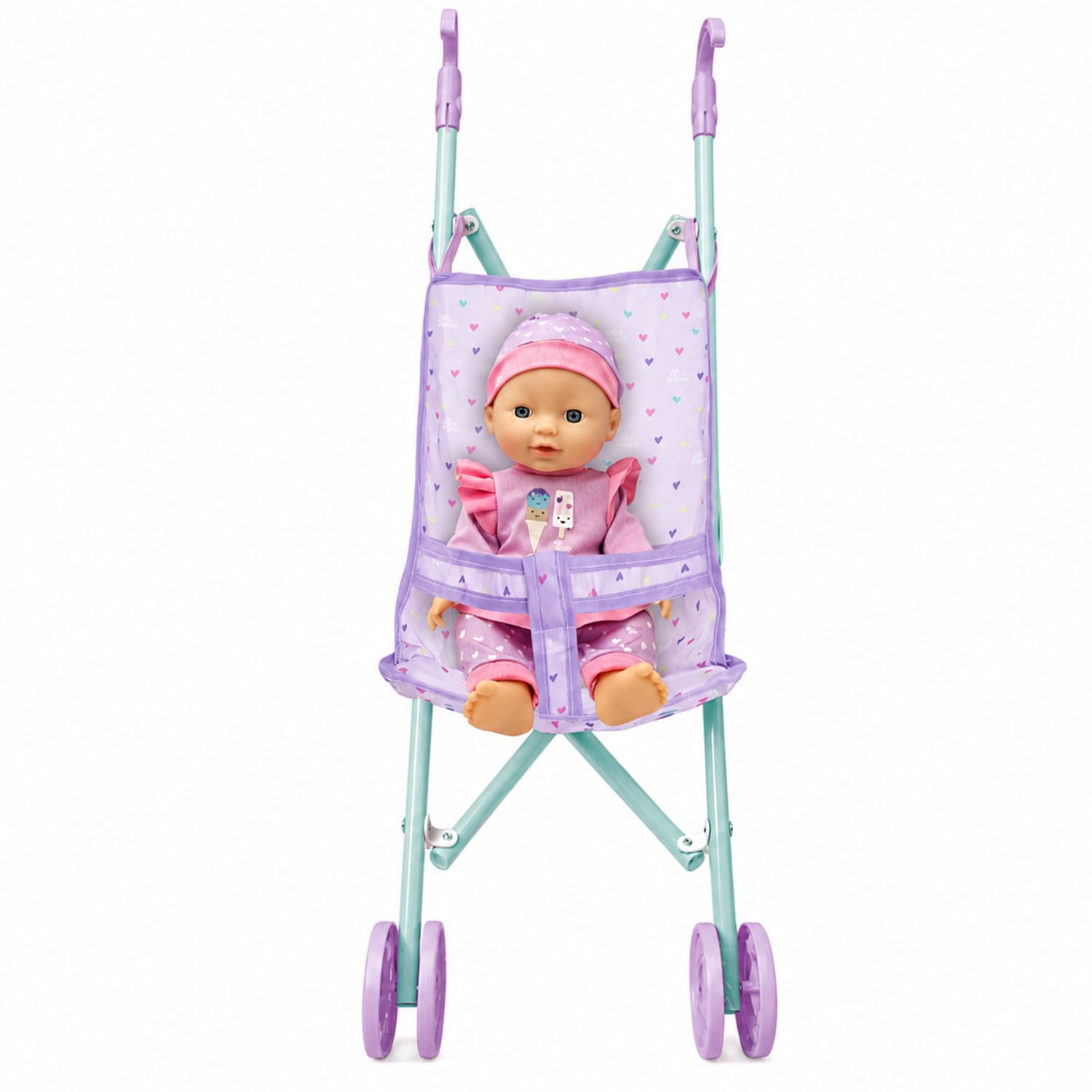 Mu&ntilde;eca Beb&eacute; 29cm Con Coche Plegable De Paseo - Ps image number 0.0