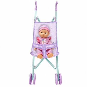 Mu&ntilde;eca Beb&eacute; 29cm Con Coche Plegable De Paseo - Ps