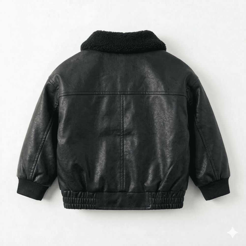 Chaqueta Aviador Ni&ntilde;o Cuero Sint&eacute;tico Forrada Invierno image number 3.0