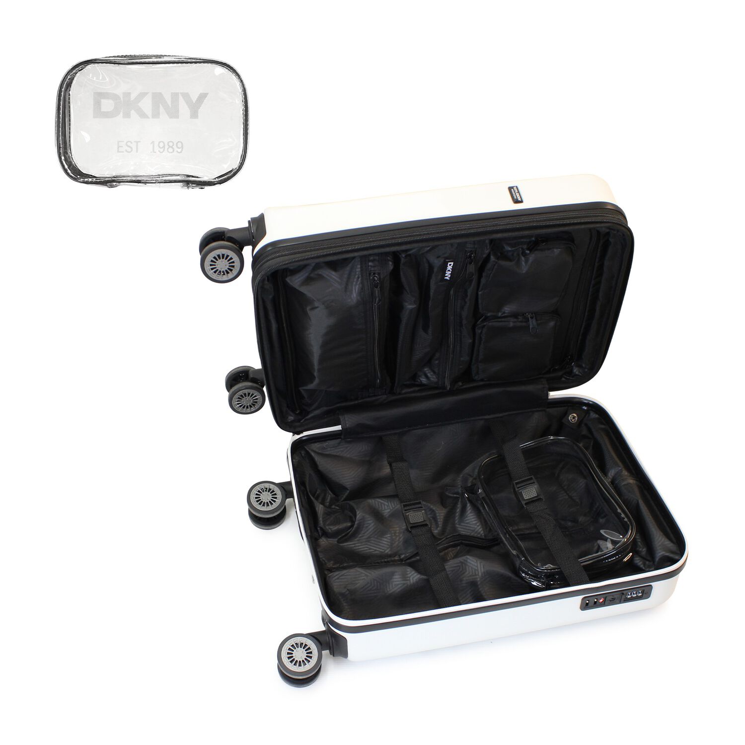 Pack 2 Maletas Donna Karan Luxe S 10kg + L 23kg Blanco Dkny image number 3.0