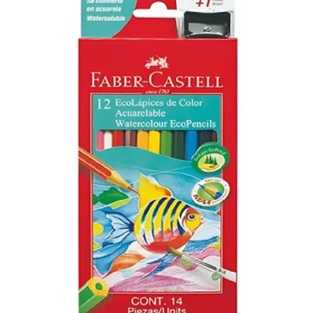 L&aacute;pices De Colores Acuarelables Con Pincel Y Sacapunta Faber Castell image number 1.0