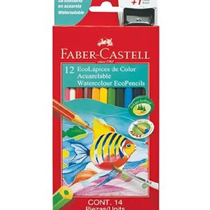 L&aacute;pices De Colores Acuarelables Con Pincel Y Sacapunta Faber Castell