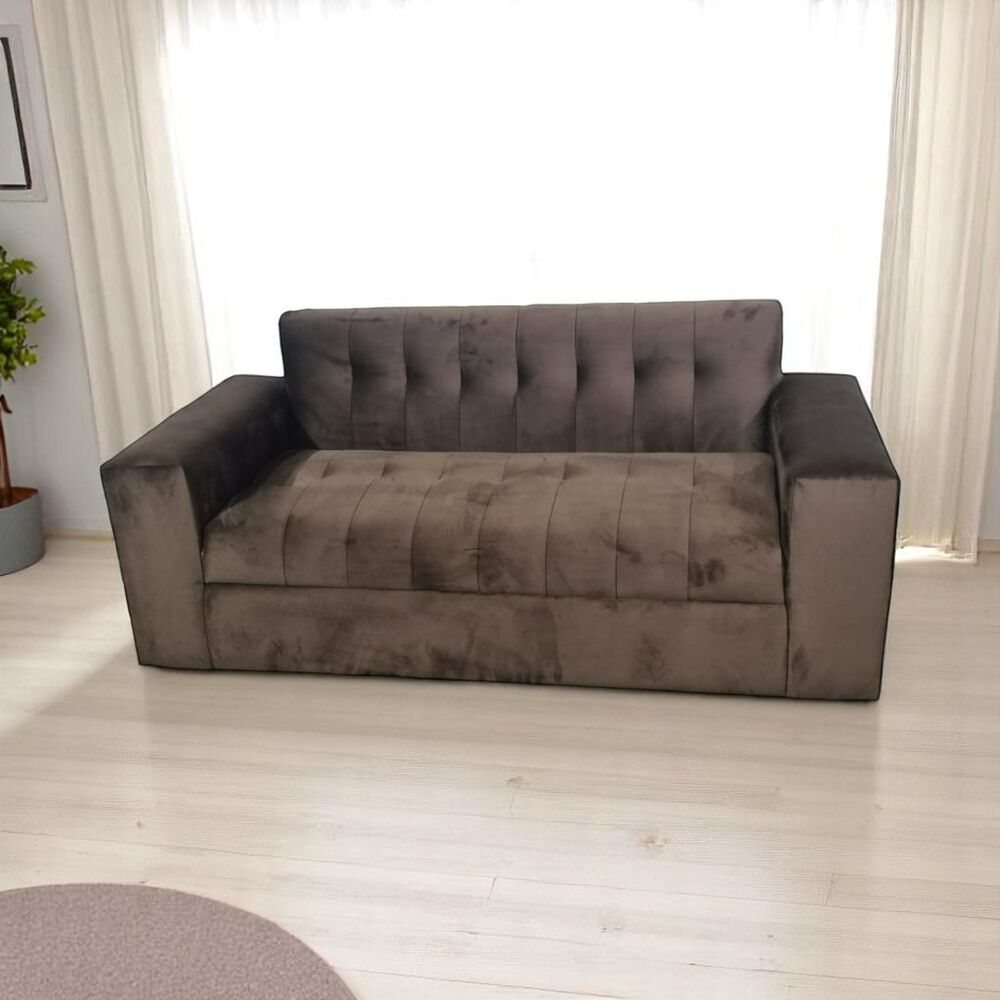 Sofa Tres Cuerpos Felpa Chocolate image number 3.0