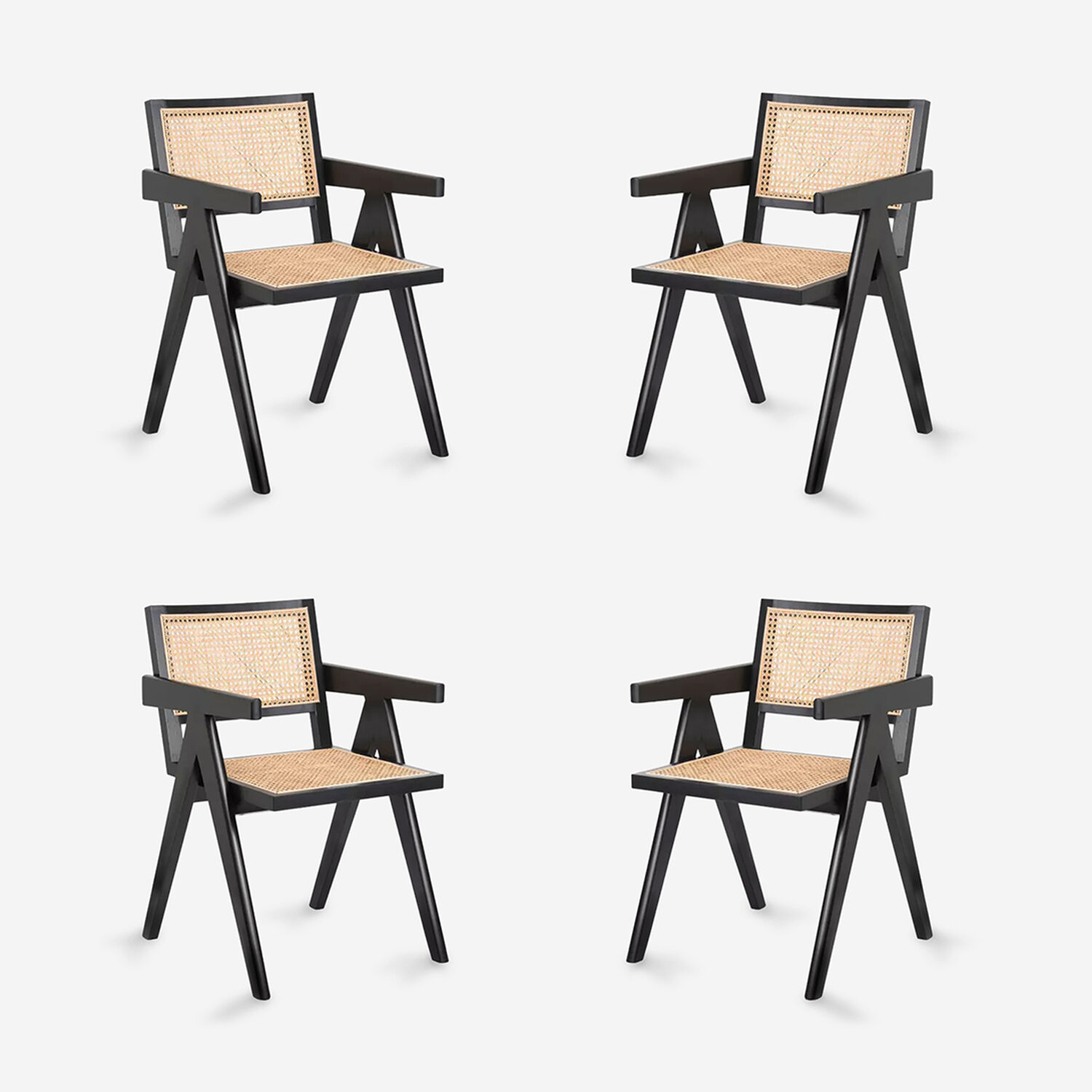 Pack 4 Sillas De Comedor Chandigarh Madera Negro image number 0.0