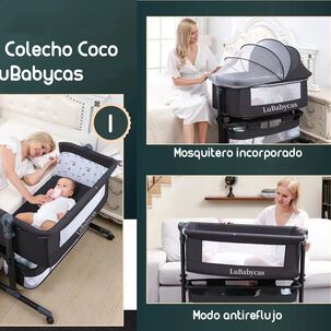 Cuna Colecho Con Mudador Y Accesorios Lubabycas Gris
