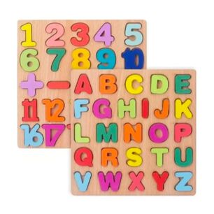 Pack Letras Y N&uacute;meros Madera Montessori
