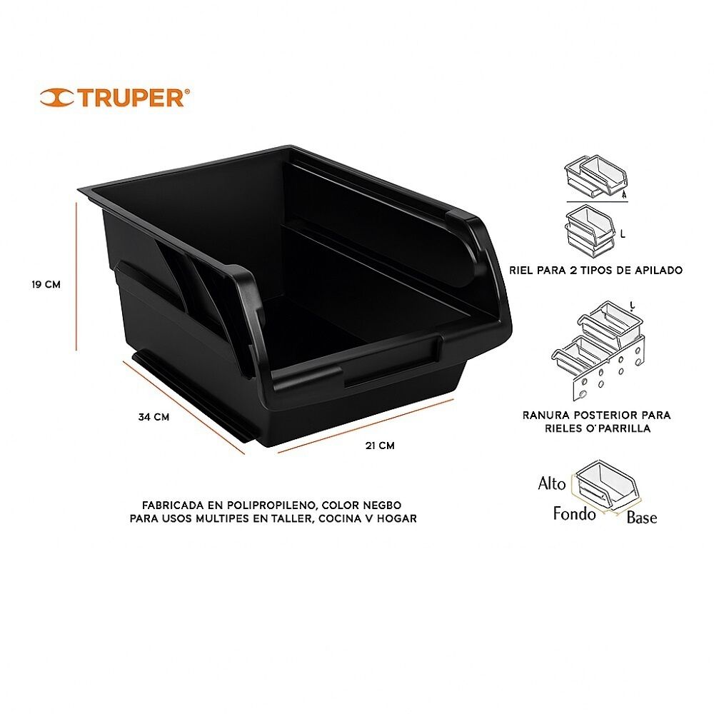 Gaveta Apilable Plastica 4 Truper image number 3.0