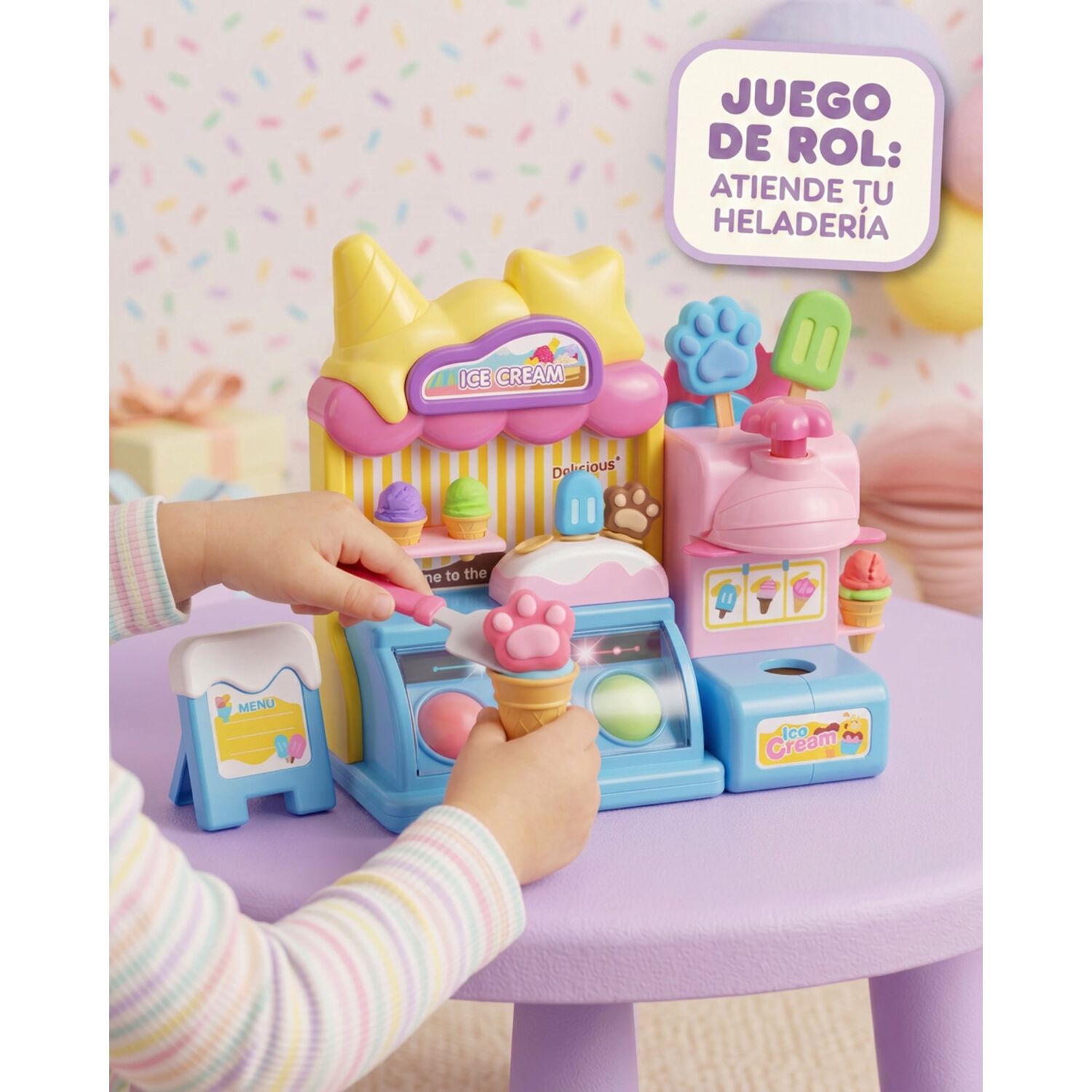 Set Juego Infantil Plastilina, Plasticina Aprendizaje Helado image number 1.0