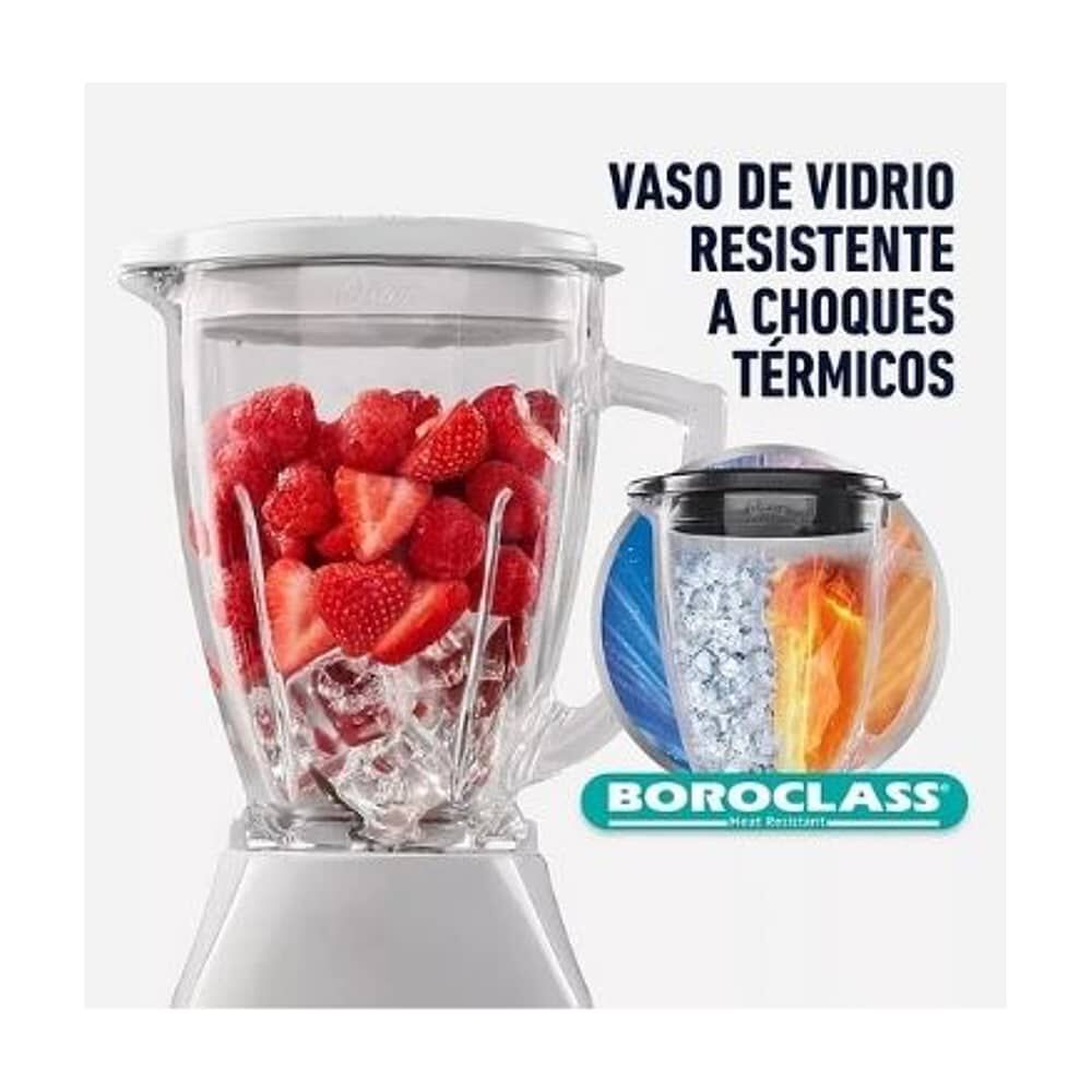 Licuadora Oster Con Vaso De Vidrio Y Control De Perilla Bls Color Blanco image number 5.0