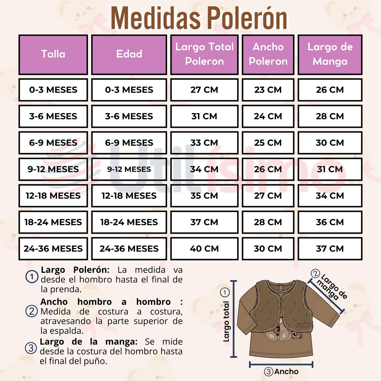 Conjunto Buzo Polera Chaleco 3 Piezas Beb&eacute; Ni&ntilde;a Tedmimak Beautiful Bear image number 2.0